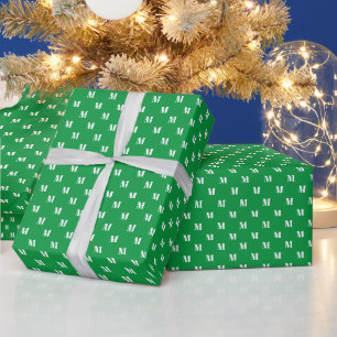 Eleganter, weißer, benutzerdefinierter Monogramm- Geschenkpapier