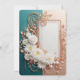 Eleganter Weißer Blumen-Roségold-Rahmen