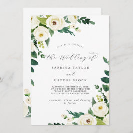 Eleganter weißer Blumenkalender Einladung