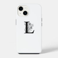 ELEGANTER WEISSER BLUMENMONOGRAMM-SCHREIBEN L-DESI
