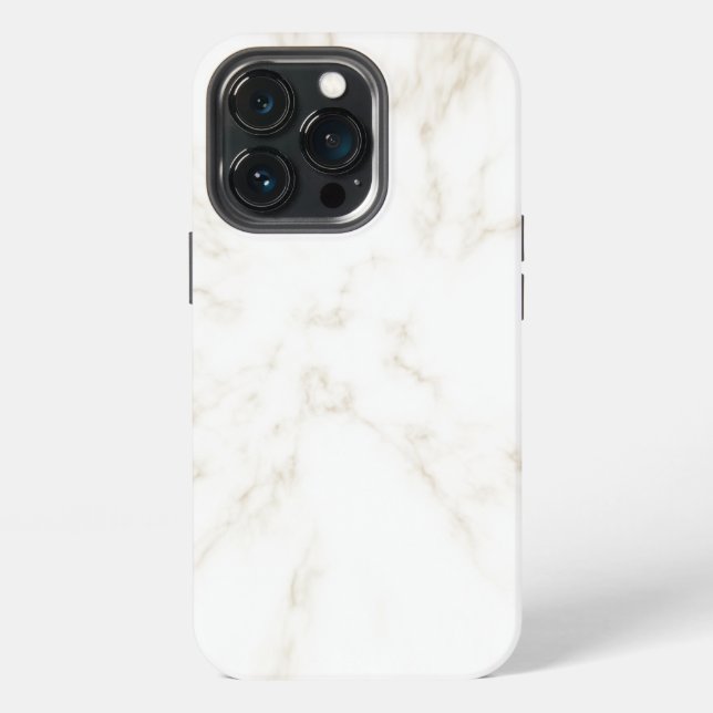 Eleganter weißer Cream-Marmor iPhone Hülle (Hinten)