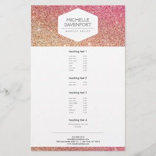 ELEGANTER WEISSER EMBLEM BRONZE/PINK OMBRE GLITZER FLYER