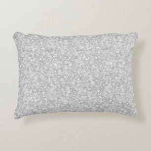 Eleganter Weißer Glitzer & Glitzern Dekokissen