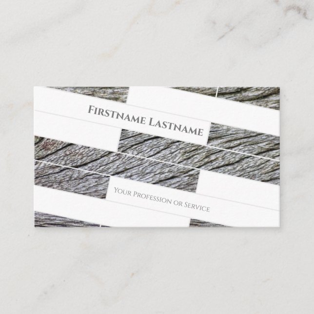 Eleganter, weißer Holzparkett mit minimalistischem Visitenkarte (Vorderseite)