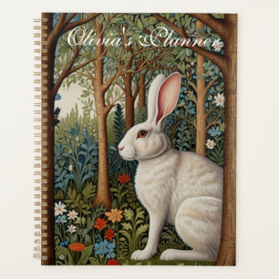 Eleganter weißer Kaninchen Boho Retrowald Planer