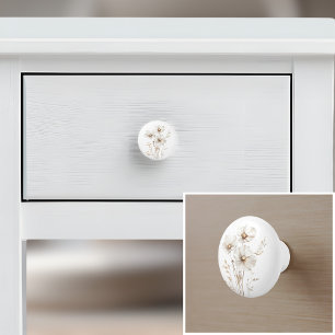 Eleganter weißer Kosmos Blume Landhaus Keramikknauf