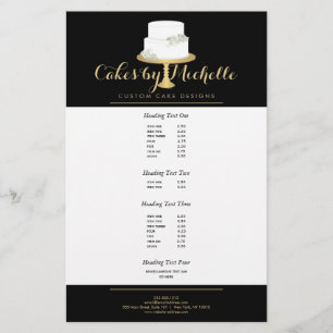 Eleganter weißer Kuchen mit Florals II Kuchen deko Flyer