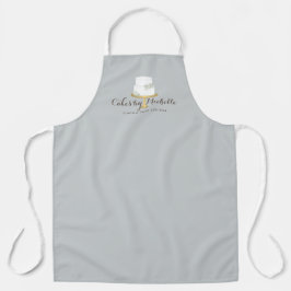 Eleganter weißer Kuchen mit Florals Schürze