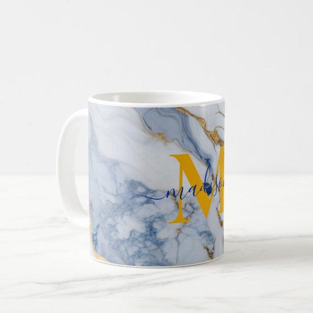 Eleganter weißer Maisgold-Granit Kaffeetasse (Vorderseite Links)