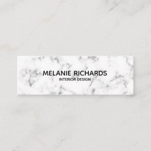 Eleganter weißer Marmor beruflich Mini Visitenkarte
