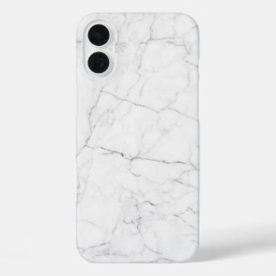 Eleganter weißer Marmor iPhone 16 Plus Hülle
