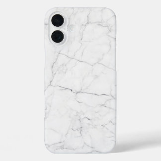 Eleganter weißer Marmor iPhone 16 Plus Hülle