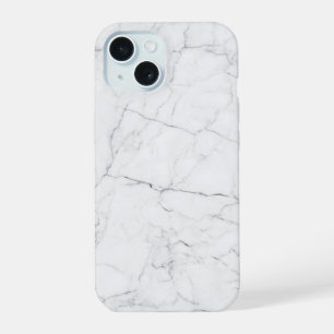 Eleganter weißer Marmor iPhone 15 Hülle