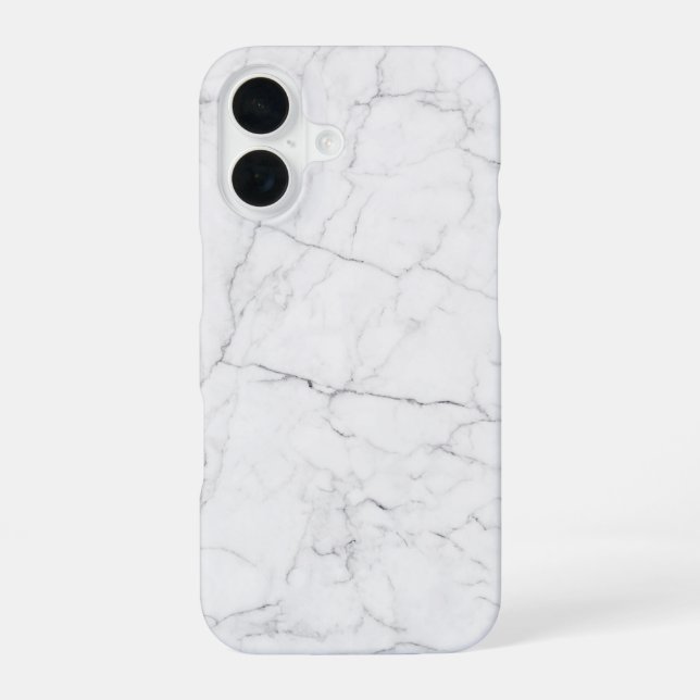 Eleganter weißer Marmor  iPhone 16 Hülle (Rückseite)