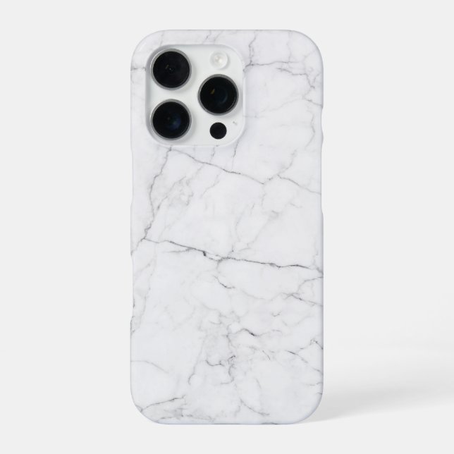 Eleganter weißer Marmor iPhone Hülle (Rückseite)
