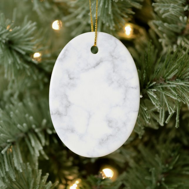 Eleganter weißer Marmor modern Keramik Ornament (Baum)