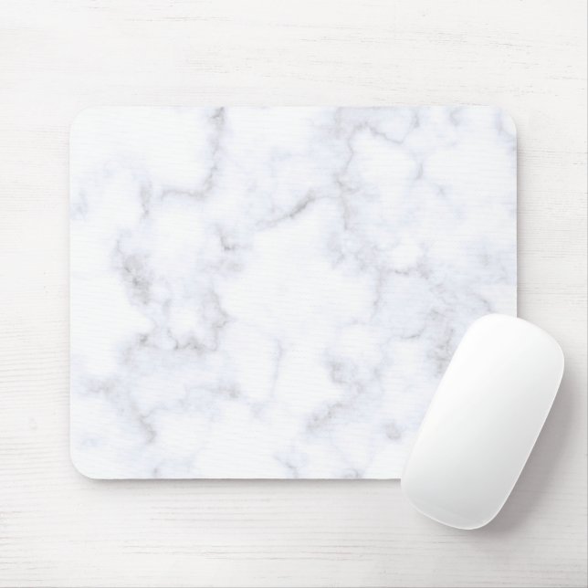Eleganter weißer Marmor modern Mousepad (Mit Mouse)