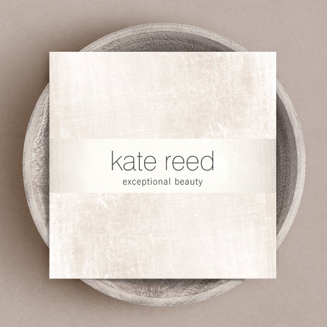 Eleganter weißer Marmor - Silberstreifen Quadratische Visitenkarte (Von Creator hochgeladen)