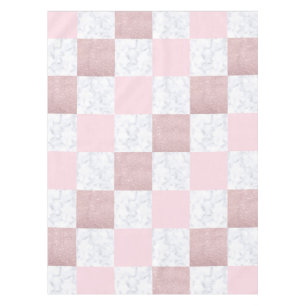 Eleganter weißer Marmor und vergoldeter Glitzer de Tischdecke