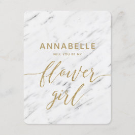 Eleganter weißer Marmor wird mein Blumenmädchen se Einladung