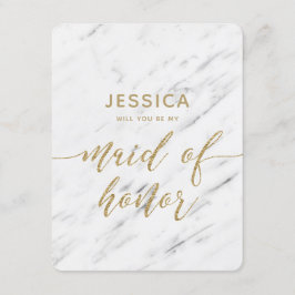 Eleganter weißer Marmor wird meine Trauzeugin sein Einladung