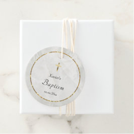 eleganter weißer Marmorstein Taufe Geschenkanhänger