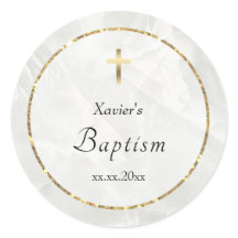 eleganter weißer Marmorstein Taufe