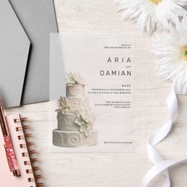 Eleganter weißer Pfefferminzkuchen (Hochzeit)