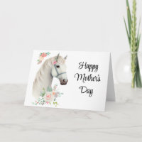 Eleganter Weißer Pferd Boho Floral - Muttertag