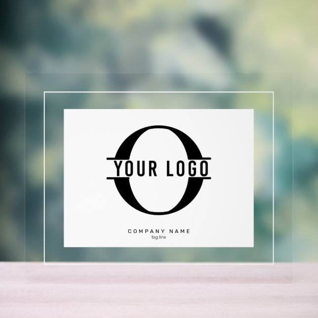 Eleganter weißer Rahmen und Hintergrund für Logos Acrylschild (Neutral)