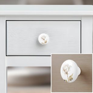 Eleganter, weißer Rosengarnbaum Keramikknauf