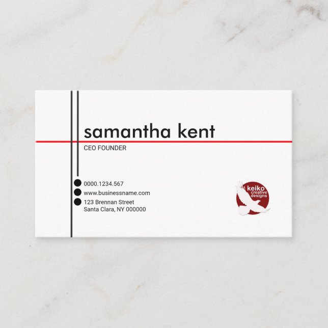 Eleganter weißer schlichter Geschäftsfrau CEO Visitenkarte (Vorderseite)