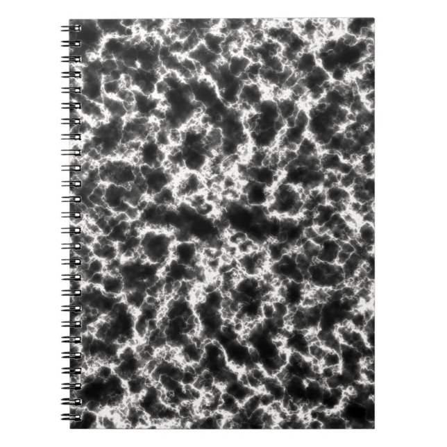 Eleganter weißer schwarzer Marmor Notizblock (Vorderseite)