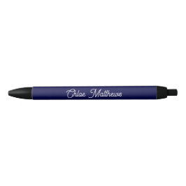 Eleganter weißer Script Name Navy Blue Pen Kugelschreiber