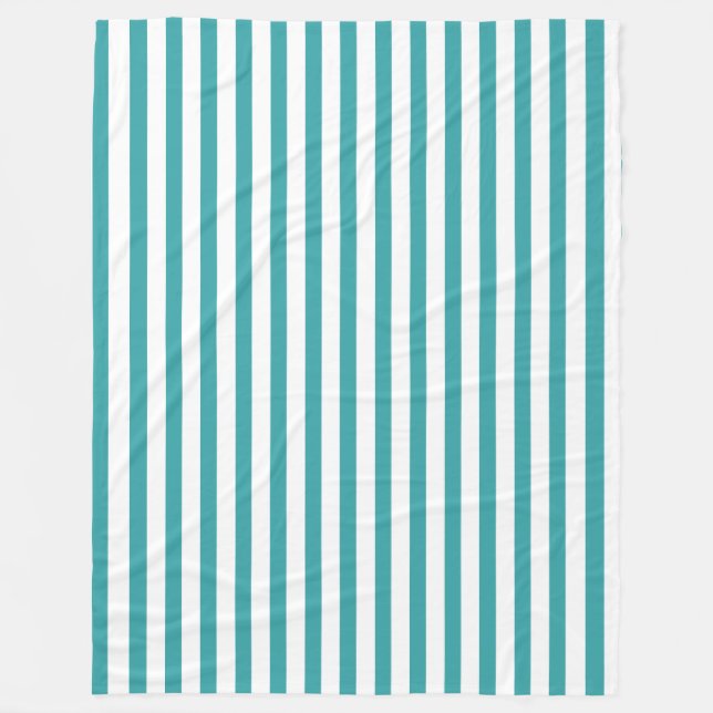 Eleganter, weißer Streifen Dekorative Trend Farbe Fleecedecke (Vorderseite)