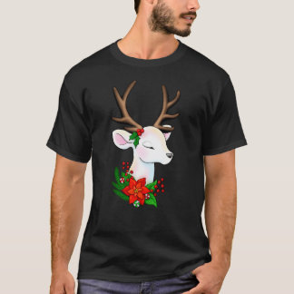 Eleganter weißer Weihnachtsmann mit braunem Antler T-Shirt