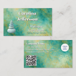 Eleganter Wellness-Berater Zen Stones Lotus Aquama Visitenkarte