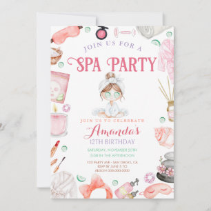 Eleganter Wellness-Center Tag Girls Geburtstag Einladung
