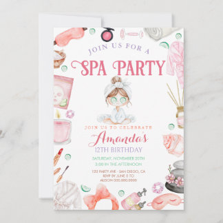 Eleganter Wellness-Center Tag Girls Geburtstag Einladung