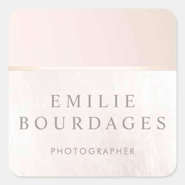 Eleganter Wellness-Center und Salon Blush Pink Wei Quadratischer Aufkleber (Vorderseite)