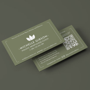 Eleganter Wellness-Coach Sage Lotus Personal Train Visitenkarte