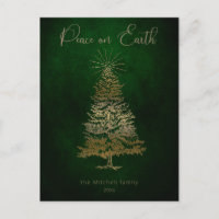 Eleganter Weltfrieden Gold Script und Tree