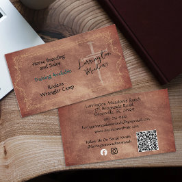 Eleganter Western der Pferderasse Cross QR Code Bu Visitenkarte
