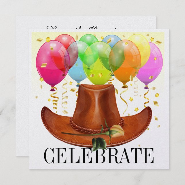 Eleganter Western Einladung (Vorne/Hinten)