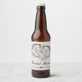 Eleganter Western Rustikale Hochzeit Bierflaschenetikett