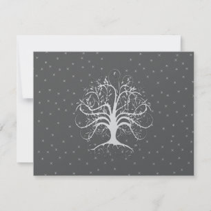 Eleganter Whimsical Swirl Tree RSVP Karte
