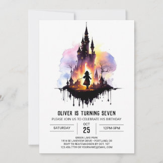 Eleganter Whimsical Wizard Geburtstag Einladung