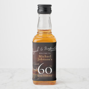 Eleganter Whiskey Black Gold 60. Geburtstagsfeier Alkoholflaschenetikett