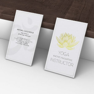 Eleganter White and Gold Foil Lotus Yoga Instrukto Visitenkarte