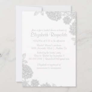 Eleganter White Bridal Dusche Einladungen